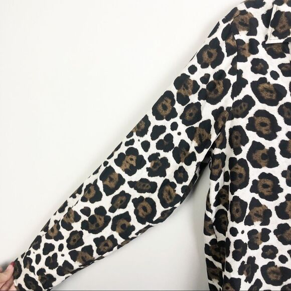 MICHAEL KORS | Animal Print Leopard Button Down Shirt Medium - Picture 5 of 8